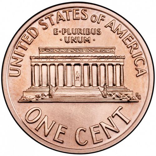 1 cent Reverse Image minted in UNITED STATES in 2001D (Lincoln - Memorial Reverse)  - The Coin Database
