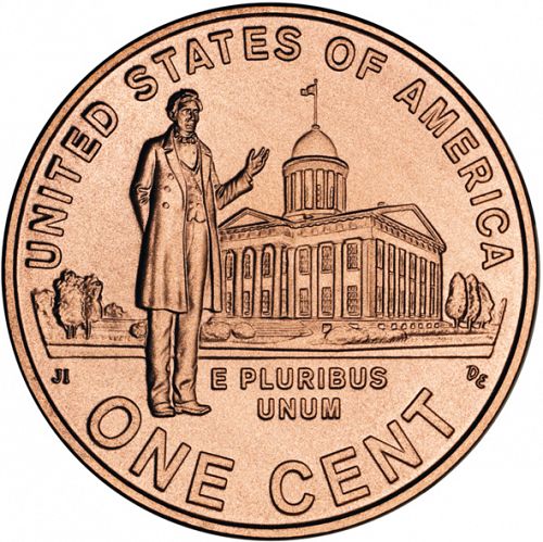 1 cent Reverse Image minted in UNITED STATES in 2009D (Lincoln Bicentennial - Professional Life in Illinois)  - The Coin Database