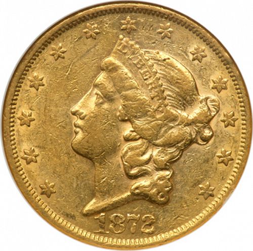 20 dollar Obverse Image minted in UNITED STATES in 1872 (Coronet Head - Twenty D., with motto)  - The Coin Database
