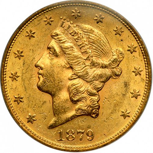 20 dollar Obverse Image minted in UNITED STATES in 1879S (Coronet Head - Twenty Dollars)  - The Coin Database