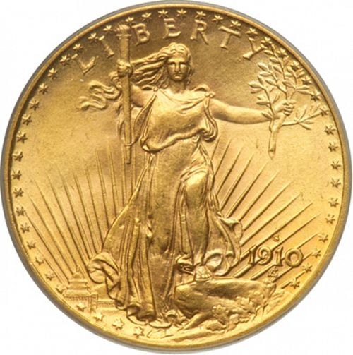 20 dollar Obverse Image minted in UNITED STATES in 1910S (Saint-Gaudens - With motto)  - The Coin Database