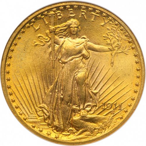 20 dollar Obverse Image minted in UNITED STATES in 1911 (Saint-Gaudens - With motto)  - The Coin Database