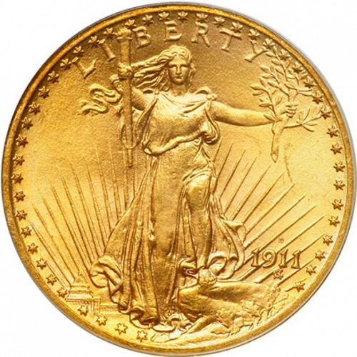 20 dollar Obverse Image minted in UNITED STATES in 1911D (Saint-Gaudens - With motto)  - The Coin Database