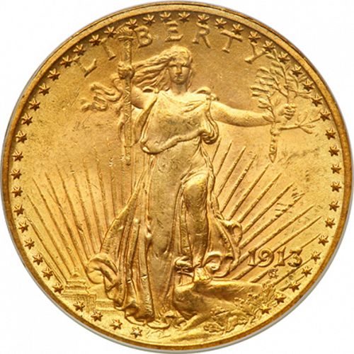 20 dollar Obverse Image minted in UNITED STATES in 1913 (Saint-Gaudens - With motto)  - The Coin Database