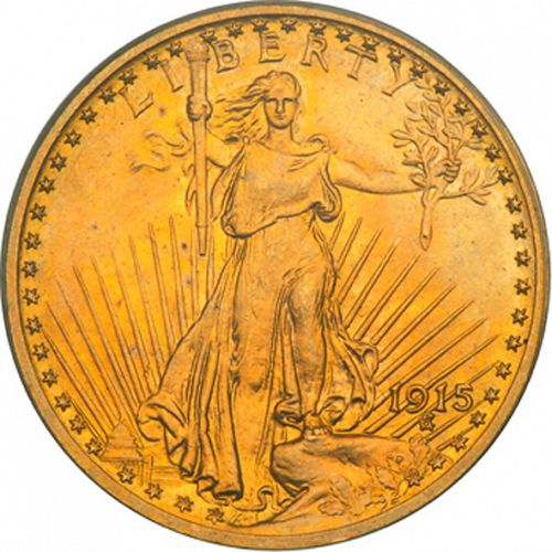20 dollar Obverse Image minted in UNITED STATES in 1915S (Saint-Gaudens - With motto)  - The Coin Database