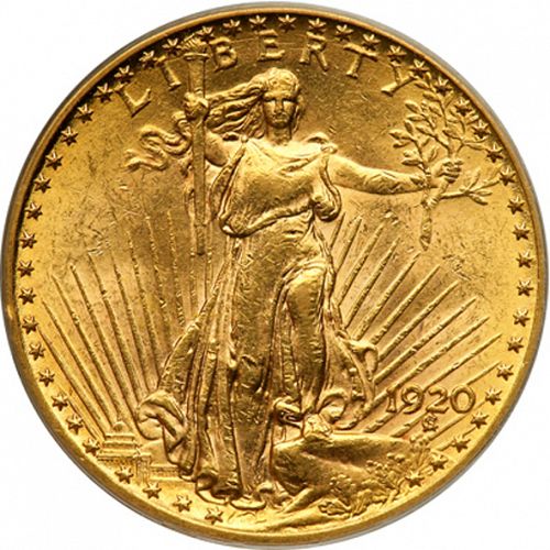 20 dollar Obverse Image minted in UNITED STATES in 1920 (Saint-Gaudens - With motto)  - The Coin Database