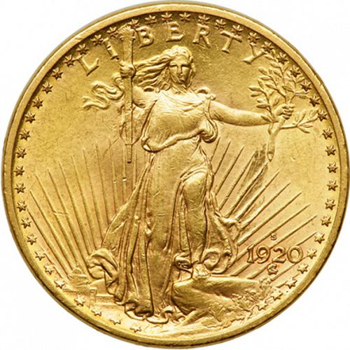 20 dollar Obverse Image minted in UNITED STATES in 1920S (Saint-Gaudens - With motto)  - The Coin Database