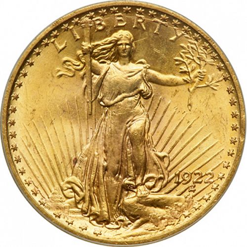 20 dollar Obverse Image minted in UNITED STATES in 1922 (Saint-Gaudens - With motto)  - The Coin Database