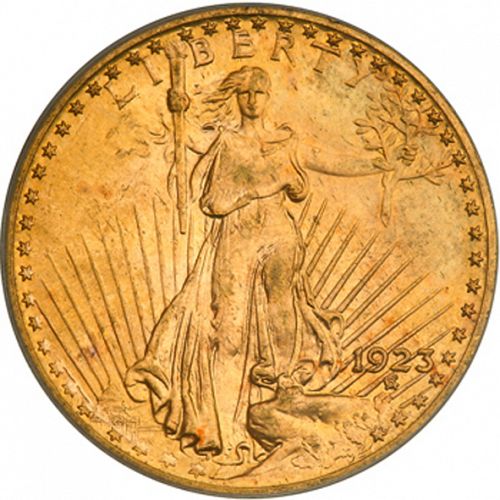 20 dollar Obverse Image minted in UNITED STATES in 1923 (Saint-Gaudens - With motto)  - The Coin Database