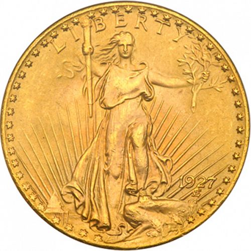 20 dollar Obverse Image minted in UNITED STATES in 1927 (Saint-Gaudens - With motto)  - The Coin Database