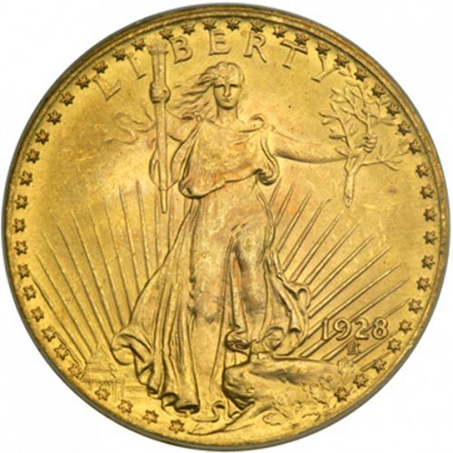 20 dollar Obverse Image minted in UNITED STATES in 1928 (Saint-Gaudens - With motto)  - The Coin Database