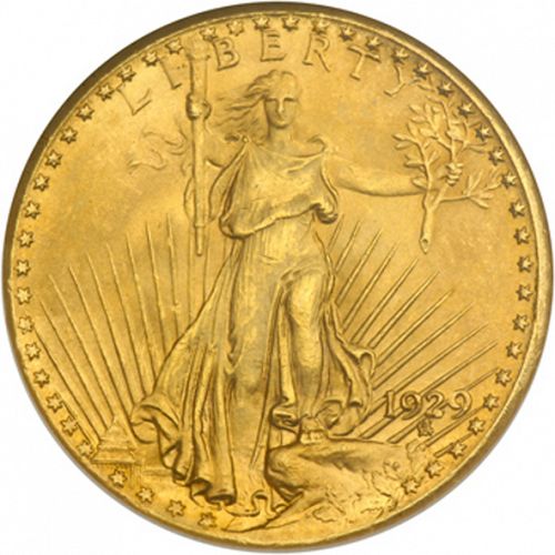 20 dollar Obverse Image minted in UNITED STATES in 1929 (Saint-Gaudens - With motto)  - The Coin Database