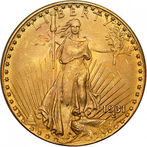 20 dollar Obverse Image minted in UNITED STATES in 1931 (Saint-Gaudens - With motto)  - The Coin Database