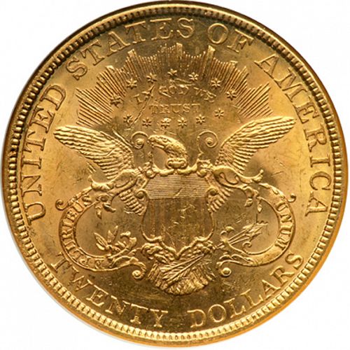 20 dollar Reverse Image minted in UNITED STATES in 1877 (Coronet Head - Twenty Dollars)  - The Coin Database