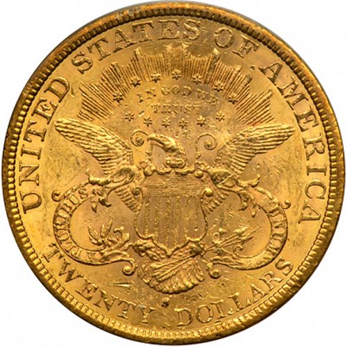 20 dollar Reverse Image minted in UNITED STATES in 1879S (Coronet Head - Twenty Dollars)  - The Coin Database