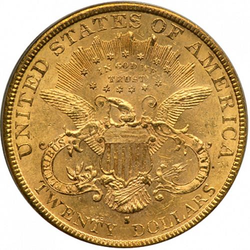 20 dollar Reverse Image minted in UNITED STATES in 1881S (Coronet Head - Twenty Dollars)  - The Coin Database