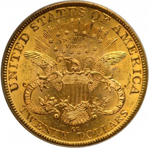 20 dollar Reverse Image minted in UNITED STATES in 1882CC (Coronet Head - Twenty Dollars)  - The Coin Database