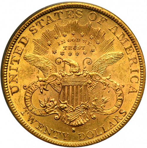 20 dollar Reverse Image minted in UNITED STATES in 1882S (Coronet Head - Twenty Dollars)  - The Coin Database