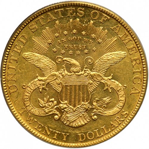 20 dollar Reverse Image minted in UNITED STATES in 1885 (Coronet Head - Twenty Dollars)  - The Coin Database