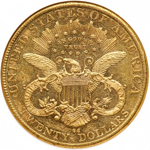 20 dollar Reverse Image minted in UNITED STATES in 1892CC (Coronet Head - Twenty Dollars)  - The Coin Database