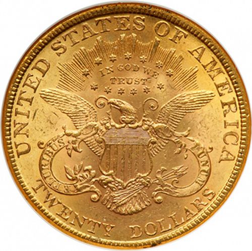 20 dollar Reverse Image minted in UNITED STATES in 1894 (Coronet Head - Twenty Dollars)  - The Coin Database