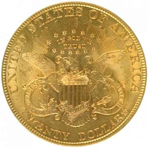 20 dollar Reverse Image minted in UNITED STATES in 1895 (Coronet Head - Twenty Dollars)  - The Coin Database