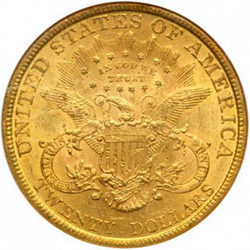 20 dollar Reverse Image minted in UNITED STATES in 1896 (Coronet Head - Twenty Dollars)  - The Coin Database