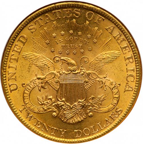 20 dollar Reverse Image minted in UNITED STATES in 1897 (Coronet Head - Twenty Dollars)  - The Coin Database