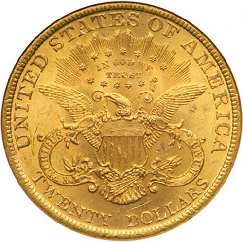 20 dollar Reverse Image minted in UNITED STATES in 1899 (Coronet Head - Twenty Dollars)  - The Coin Database