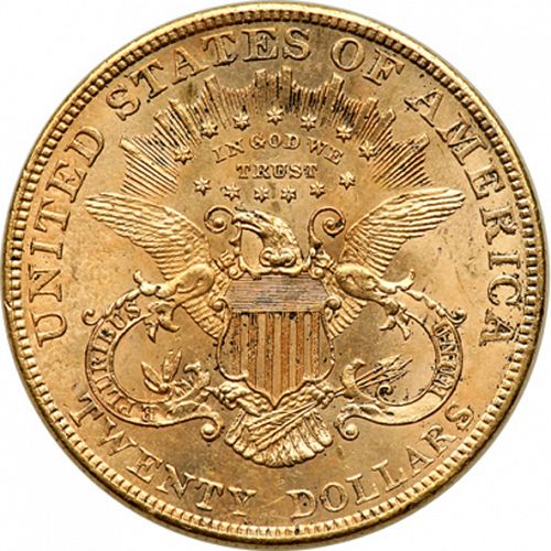 20 dollar Reverse Image minted in UNITED STATES in 1901 (Coronet Head - Twenty Dollars)  - The Coin Database