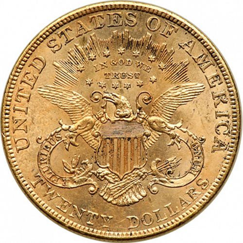 20 dollar Reverse Image minted in UNITED STATES in 1901 (Coronet Head - Twenty Dollars)  - The Coin Database