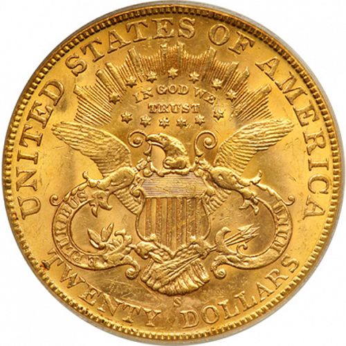 20 dollar Reverse Image minted in UNITED STATES in 1901S (Coronet Head - Twenty Dollars)  - The Coin Database