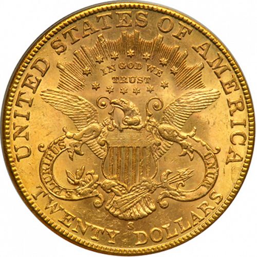 20 dollar Reverse Image minted in UNITED STATES in 1903S (Coronet Head - Twenty Dollars)  - The Coin Database