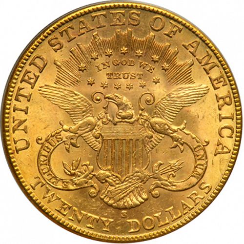 20 dollar Reverse Image minted in UNITED STATES in 1903S (Coronet Head - Twenty Dollars)  - The Coin Database