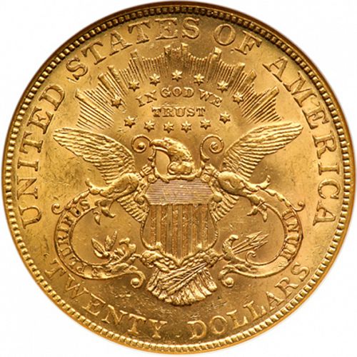 20 dollar Reverse Image minted in UNITED STATES in 1906 (Coronet Head - Twenty Dollars)  - The Coin Database