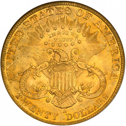 20 dollar Reverse Image minted in UNITED STATES in 1906D (Coronet Head - Twenty Dollars)  - The Coin Database