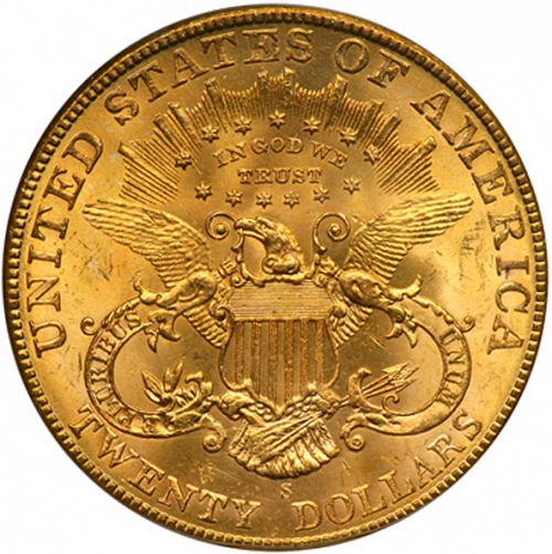 20 dollar Reverse Image minted in UNITED STATES in 1906S (Coronet Head - Twenty Dollars)  - The Coin Database