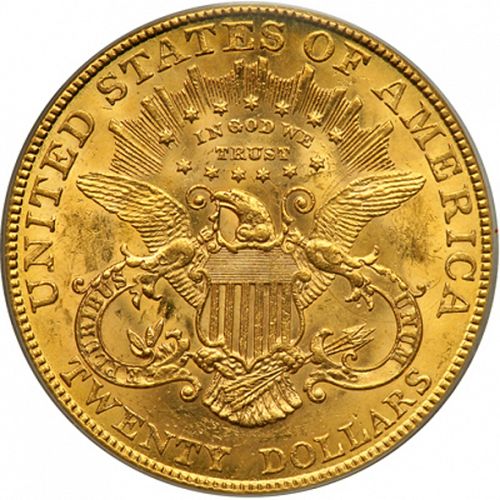20 dollar Reverse Image minted in UNITED STATES in 1907 (Coronet Head - Twenty Dollars)  - The Coin Database