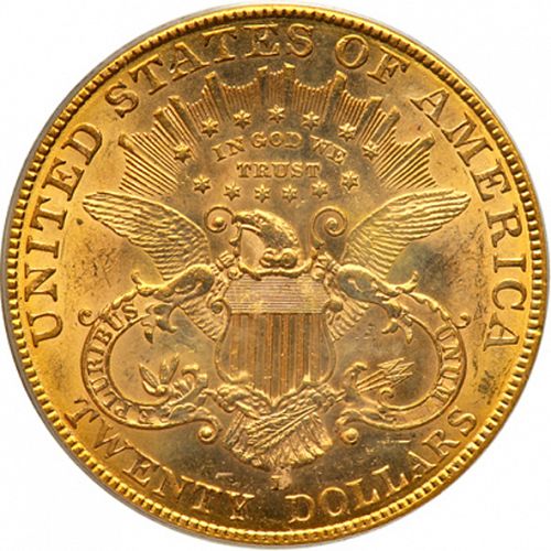 20 dollar Reverse Image minted in UNITED STATES in 1907D (Coronet Head - Twenty Dollars)  - The Coin Database