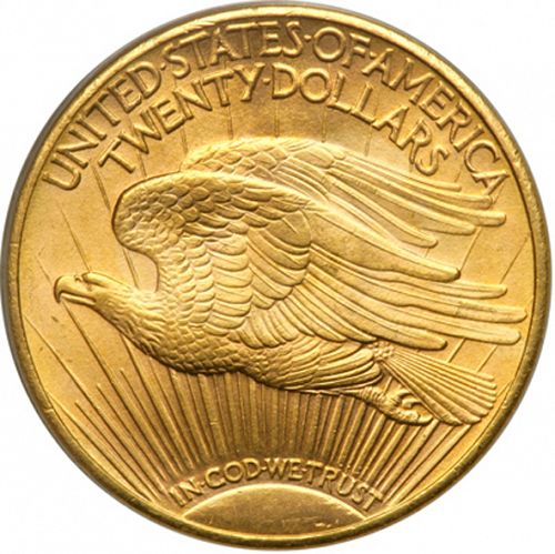20 dollar Reverse Image minted in UNITED STATES in 1910S (Saint-Gaudens - With motto)  - The Coin Database