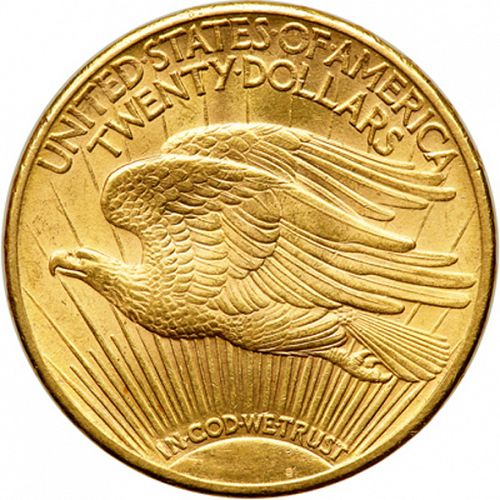 20 dollar Reverse Image minted in UNITED STATES in 1920S (Saint-Gaudens - With motto)  - The Coin Database