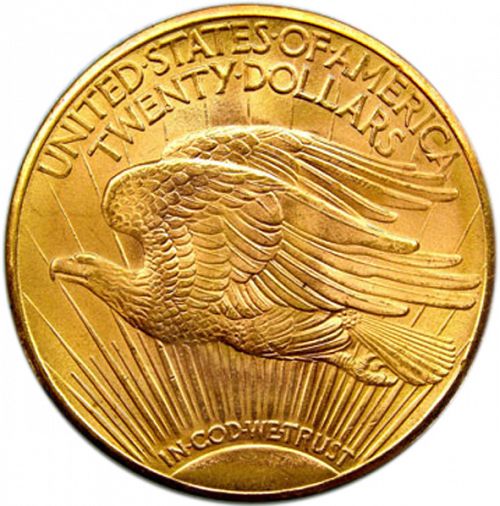 20 dollar Reverse Image minted in UNITED STATES in 1927D (Saint-Gaudens - With motto)  - The Coin Database