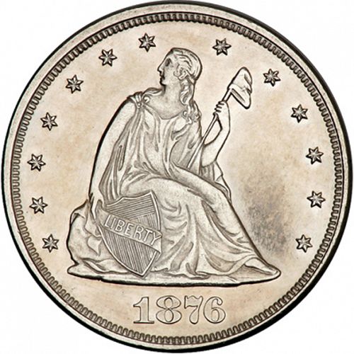20 cent Obverse Image minted in UNITED STATES in 1876 (20-cent)  - The Coin Database