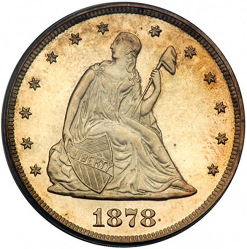 20 cent Obverse Image minted in UNITED STATES in 1878 (20-cent)  - The Coin Database