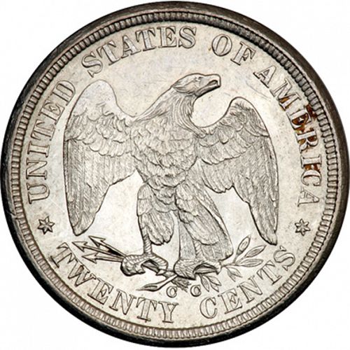 20 cent Reverse Image minted in UNITED STATES in 1875CC (20-cent)  - The Coin Database
