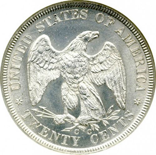 20 cent Reverse Image minted in UNITED STATES in 1876CC (20-cent)  - The Coin Database