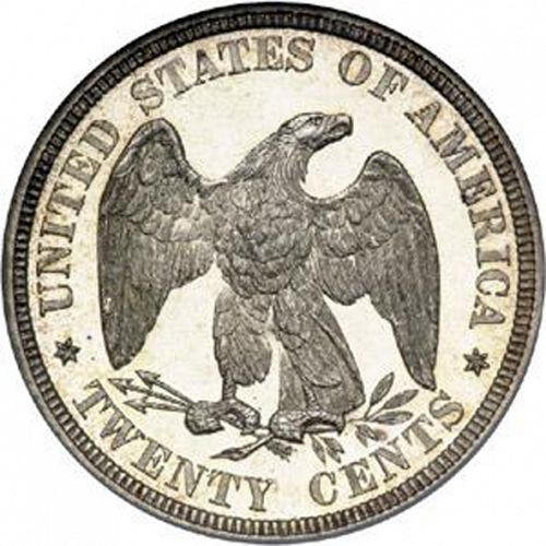 20 cent Reverse Image minted in UNITED STATES in 1877 (20-cent)  - The Coin Database