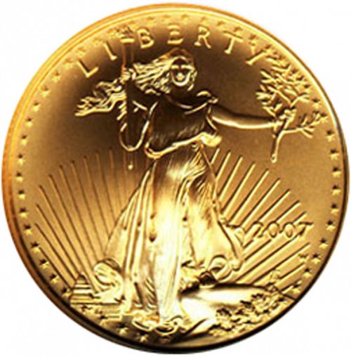Bullion Obverse Image minted in UNITED STATES in 2007W (American Eagle -  Gold 25 $)  - The Coin Database
