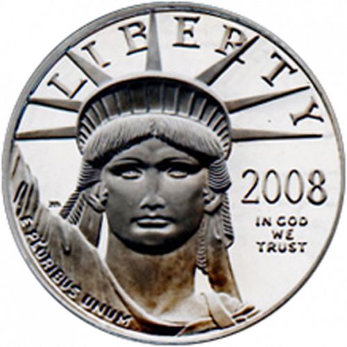 Bullion Obverse Image minted in UNITED STATES in 2008W (American Eagle -  Platinum 25 $ ( Judicial Branch ))  - The Coin Database