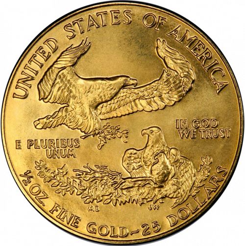 Bullion Reverse Image minted in UNITED STATES in 1987 (American Eagle -  Gold 25 $)  - The Coin Database